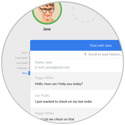 Tour pelo LiveChat: Histórico dos chats anteriores