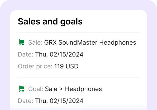 Sales and goals is one of the areas available in the customer details tab inside the Archives section of the LiveChat® agent app. It's where you see sales and goals data for a particular chat.