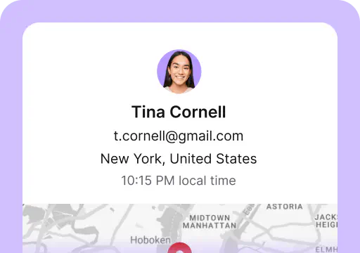 Contact information is one of the areas available in the customer details tab inside the Chats section of the LiveChat® agent app. It's where you see the name, email, time zone, and location of a customer.